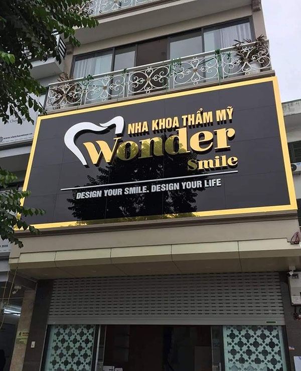 Mẫu bảng hiệu nha khoa thẩm mỹ Wonder