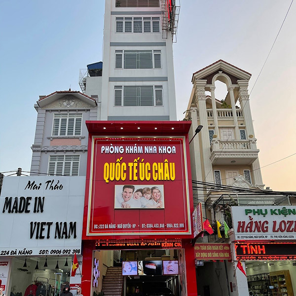 Mẫu bảng hiệu phòng khám nha khoa quốc tế Úc Châu