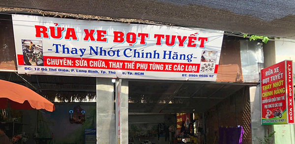 Mẫu biển quảng c&aacute;o rửa xe bằng bạt Hiflex gi&aacute; rẻ