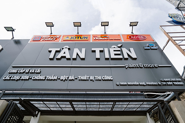Mẫu bảng hiệu đại l&yacute; sơn T&acirc;n Tiến