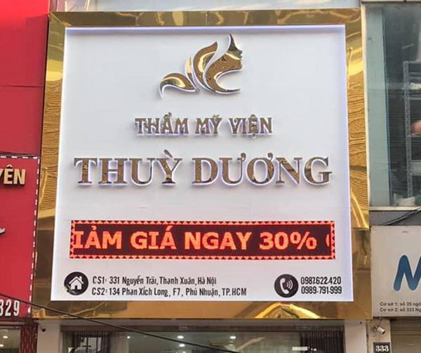 Mẫu bảng hiệu thẩm mỹ viện Th&ugrave;y Dương