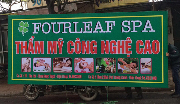 Mẫu biển quảng c&aacute;o in bạt spa gi&aacute; rẻ