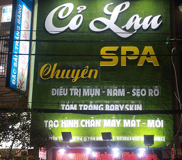 Mẫu biển quảng c&aacute;o spa Cỏ Lau