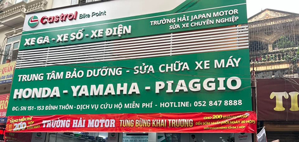 Mẫu bảng hiệu sửa xe Honda - Yamaha - Piaggio