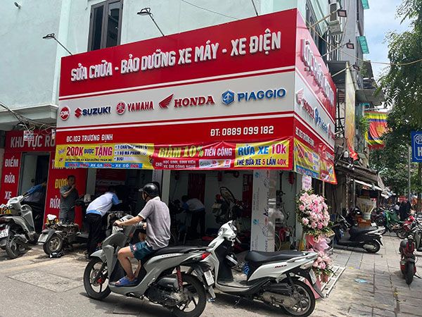 Mẫu bảng hiệu sửa xe m&aacute;y, xe điện chuy&ecirc;n nghiệp