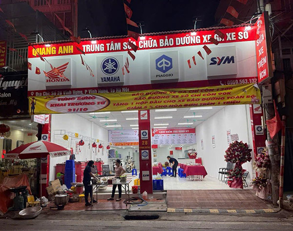 Mẫu bảng hiệu sữa xe m&aacute;y đẹp