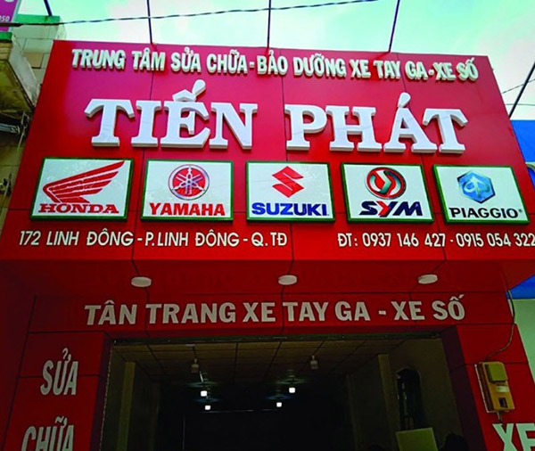 Mẫu bảng hiệu trung t&acirc;m sửa chữa - bảo dưỡng xe ga xe số