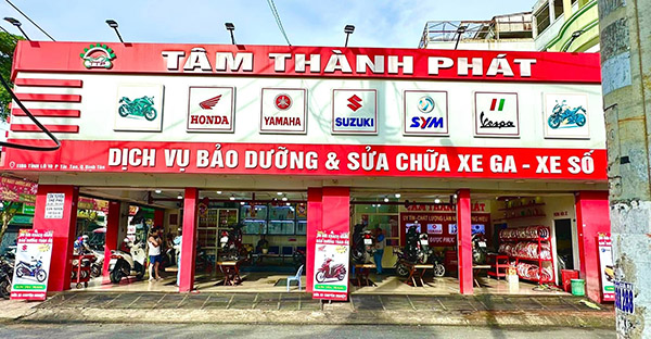 Mẫu bảng hiệu tiệm sửa xe Hoda - Yamaha T&acirc;m Th&agrave;n Ph&aacute;t