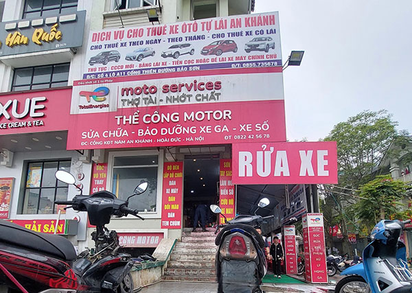 Mẫu bảng hiệu sửa xe - thay nhớt Thể C&ocirc;ng Motor