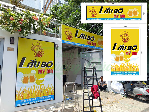 K&iacute;ch thước bảng hiệu bạt Hiflex ti&ecirc;u chuẩn