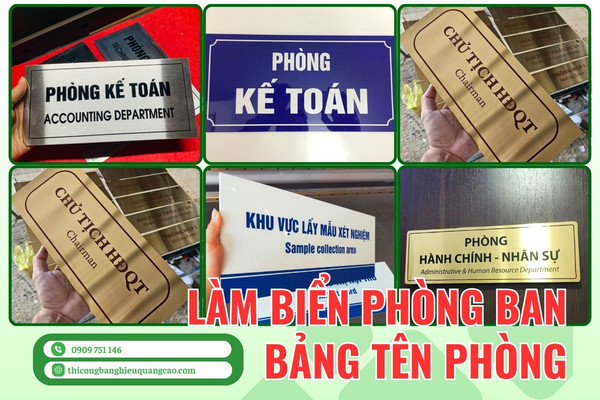 Làm Biển Phòng Ban, Bảng Tên Phòng Đẹp, Giá Rẻ Tại TPHCM