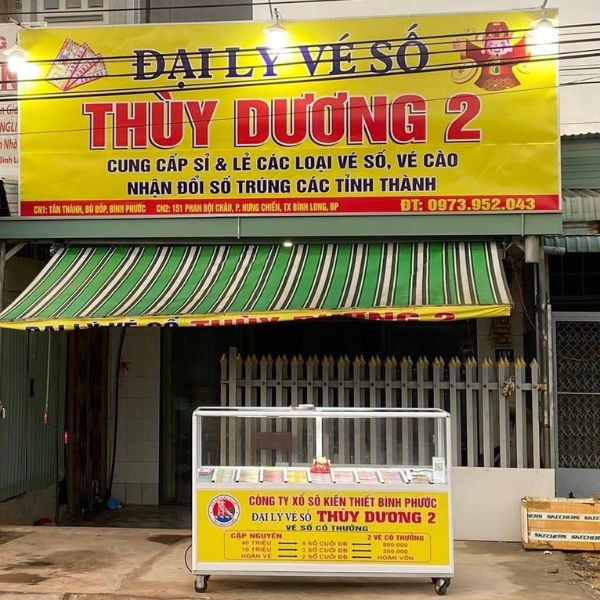Mẫu bảng hiệu đại lý vé số Thùy Dương