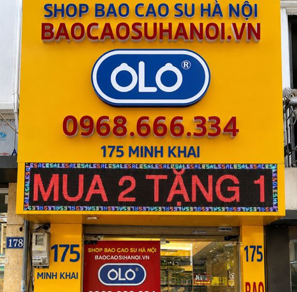Mẫu bảng hiệu shop bao cao su Hà Nội