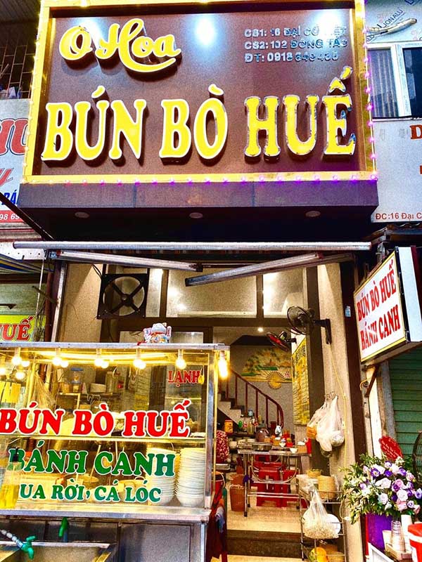 Mẫu bảng hiệu bún bò Huế O Hoa