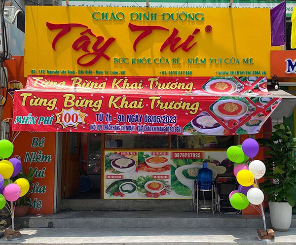 Mẫu bảng hiệu cháo dinh dưỡng Tây Thi