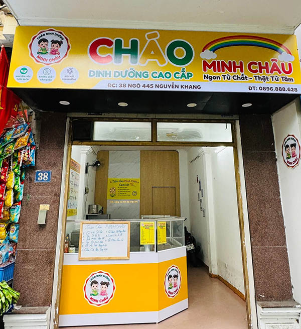 Mẫu bảng hiệu quán cháo dinh dưỡng cao cấp Minh Châu