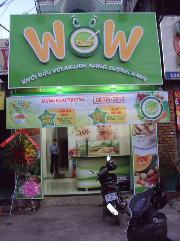 Mẫu bảng hiệu quán cháo dinh dưỡng WOW