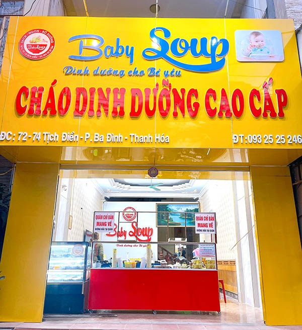 Mẫu bảng hiệu quán cháo dinh dưỡng cao cấp Baby Soup