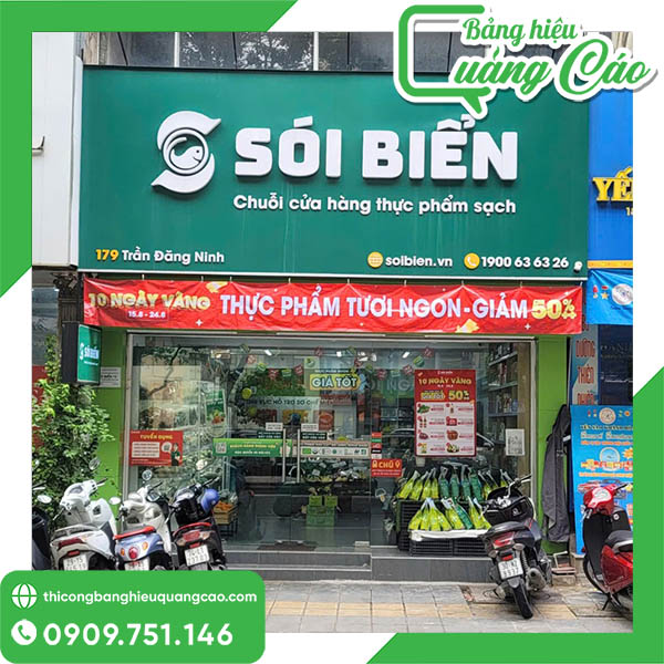 25+ Mẫu Bảng Hiệu Cửa Hàng Thực Phẩm Sạch & Đẹp