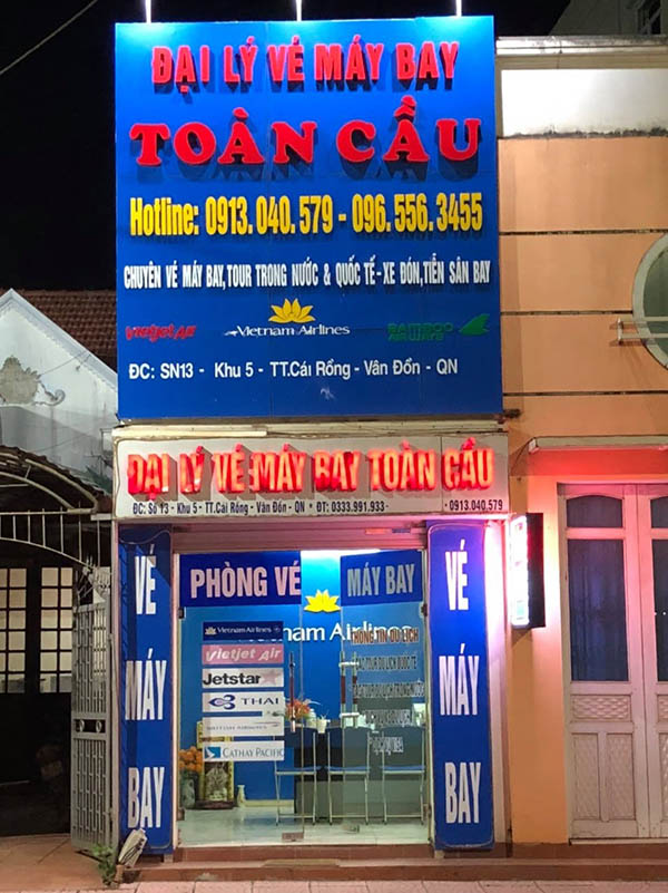 Mẫu bảng hiệu đại lý vé máy bay toàn cầu