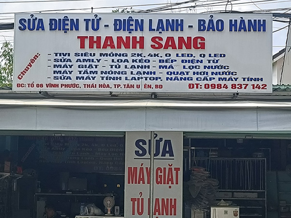 Mẫu bảng hiệu điển tử - điện lạnh Thanh Sang