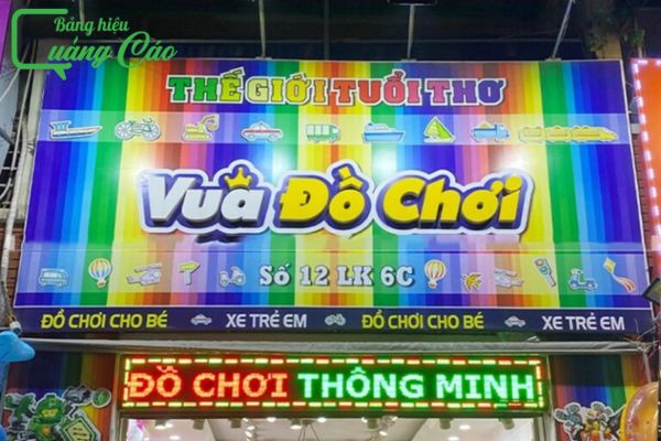 Mẫu bảng hiệu đồ chơi trẻ em bằng bạt Hiflex giá rẻ