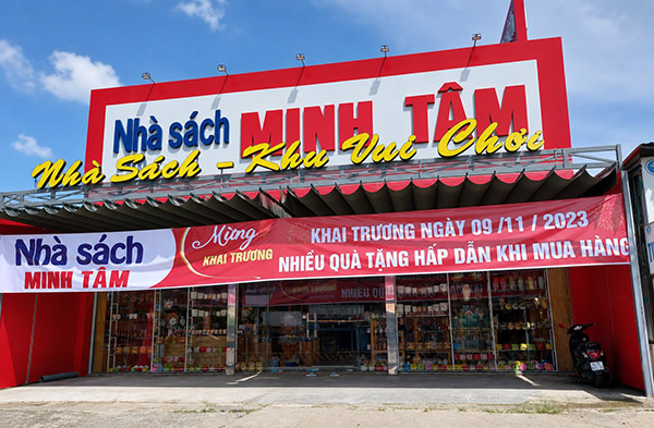 Mẫu bảng hiệu nhà sách Minh Tâm