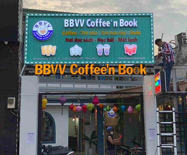 Quy trình thi công bảng hiệu nhà sách chuyên nghiệp tại TPHCM