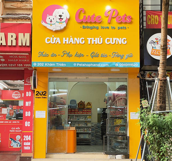 Mẫu bảng hiệu cửa hàng thú cững mặt dựng Alu chữ nổi Mica