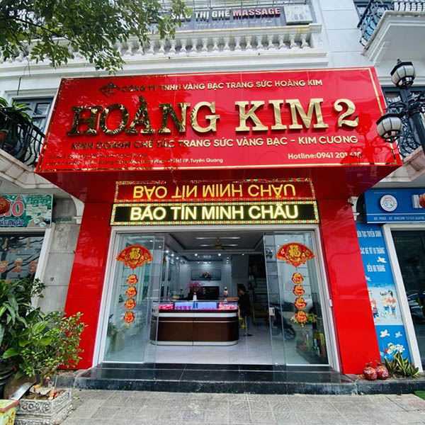Mẫu biển quảng cáo tiệm vàng bạc trang sức Hoàng Kim 2