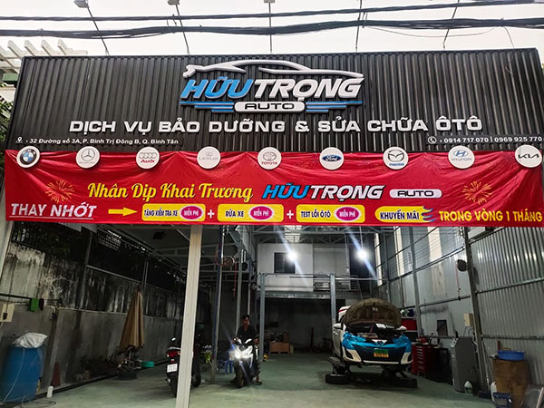 Mẫu bảng hiệu tôn sóng cho trung tâm chăm sóc, bảo dưỡng xe ô tô