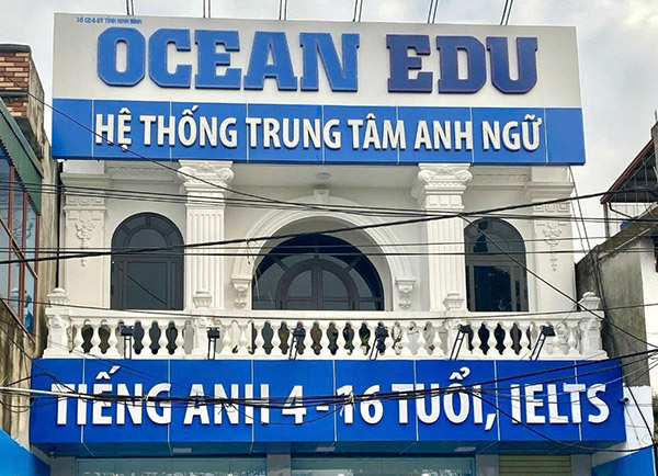 Mẫu bảng hiệu trung tâm anh ngữ OCEAN EDU