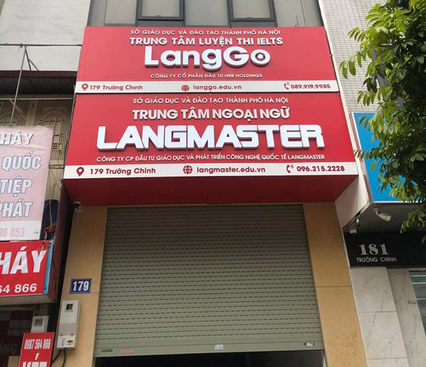 Mẫu bảng hiệu trung tâm tiếng anh LangGo