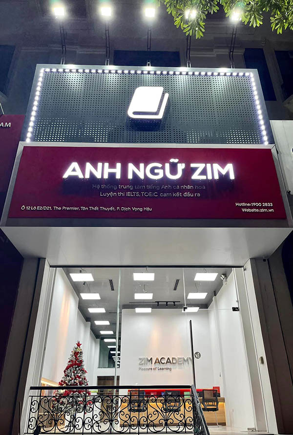 Mẫu bảng hiệu trung tâm anh ngữ ZIM