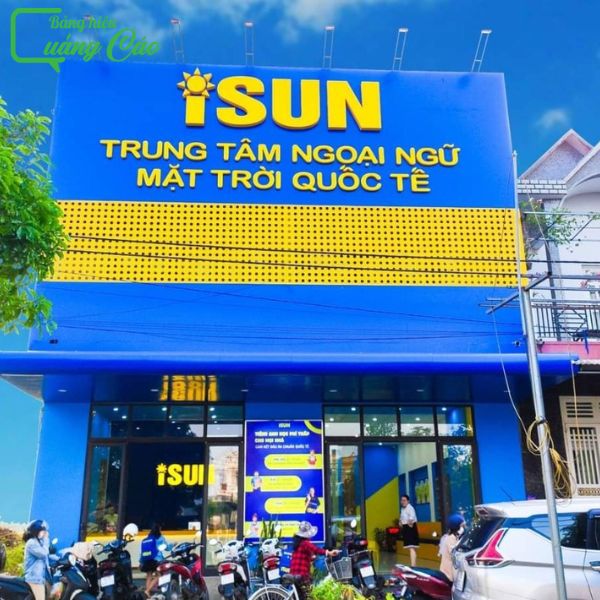 Mẫu bảng hiệu trung tâm ngoại ngữ mặt trời quốc tế ISUN