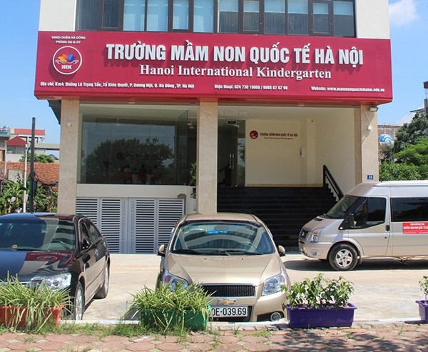 Mẫu bảng hiệu trường mầm non quốc tế Hà Nội