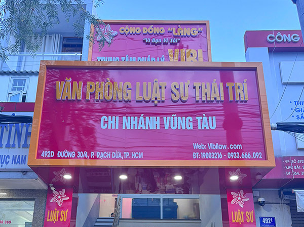 Mẫu bảng hiệu văn phòng luật sư mặt tiền chính