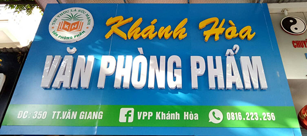 Mẫu bảng hiệu văn phòng phẩm Khánh Hòa
