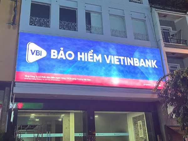 Làm bảng hiệu hộp đèn xuyên sáng Bảo Hiểm VIETINBANK