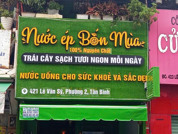 Thi công bảng hiệu quảng cáo quán nước ép tại TPHCM