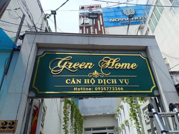 Làm bảng hiệu quảng cáo căn hộ dịch vụ Green Home