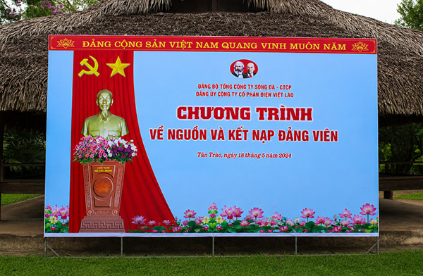 Mẫu backdrop kết nạp đảng biên và chương trình về nguồn