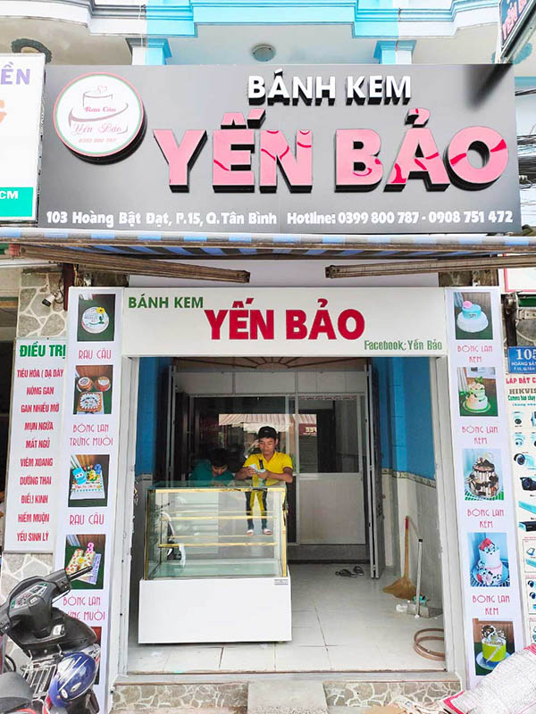 Mẫu bảng hiệu tiệm bánh kem Yến Bảo