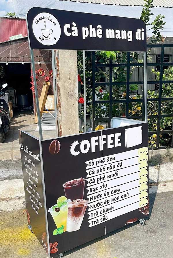 Thi công bảng hiệu cafe mang đi giá rẻ
