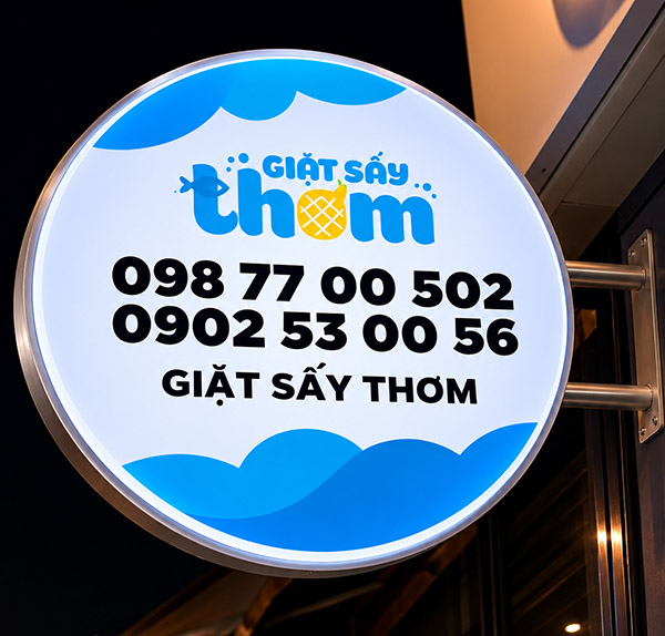 Mẫu biển vẫy giặt sấy Mica hút nổi đẹp, thu hút