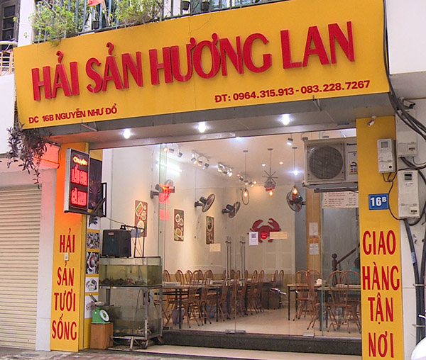 Mẫu bảng hiệu hải sản Hương Lan