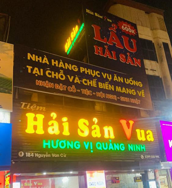 Mẫu bảng hiệu hải sản Vua thiết kế phù hợp cho nhà hàng