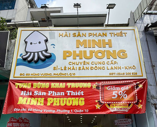 Mẫu bảng hiệu hải sản Minh Phương