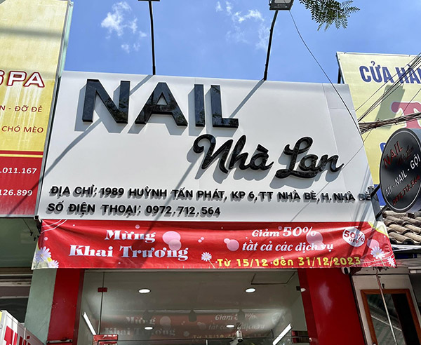 Mẫu bảng hiệu nail Nhà Lan