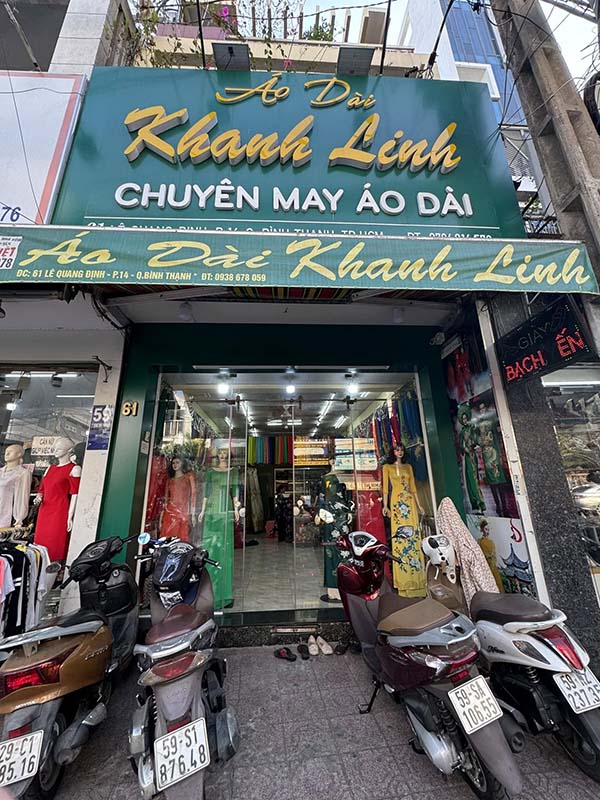 Mẫu bảng hiệu tiệm may mặc áo dài Khánh Linh
